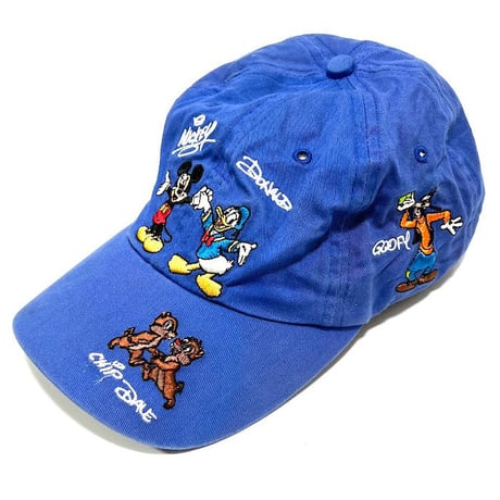 【USED】90'S DISNEYLAND MULTI CHARACTER EMBROIDERY CAP