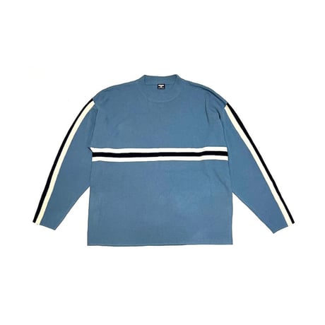【USED】90's STUSSY LINE COTTON KNIT SWEATER MADE IN AUSTRALIA