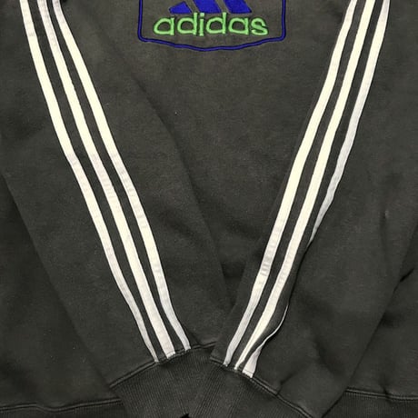 【USED】90'S  ADIDAS 3-STRIPES LOGO EMBROIDERY SWEATSHIRT