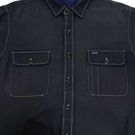 【USED】90'S POLO BY RALPH LAUREN DOUBLE POCKET OVERSIZED SHIRT