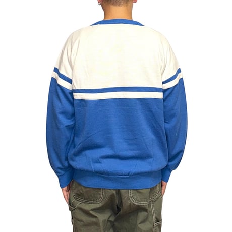 【USED】80's PUMA Italy-Made Colorblock Sweat Blue × White
