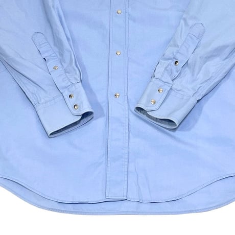 【USED】80'S-90'S THIERRY MUGLER SNAP BUTTON SHIRT SKY BLUE