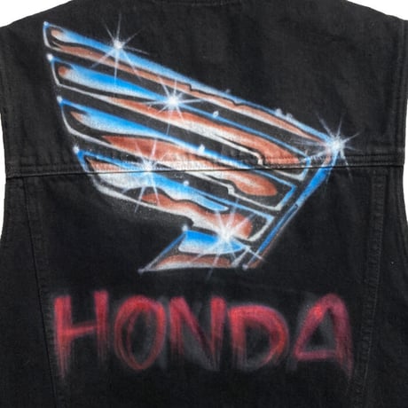 【USED】90'S CK CALVIN KLEIN JEANS HONDA AIR BRUSHED BLACK DENIM VEST