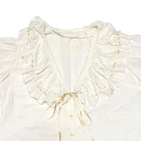 【USED】Vintage RUFFLED S/S BLOUSE