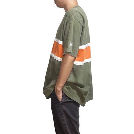 【USED】90'S STUSSY SWITCHING LINE T-SHIRT