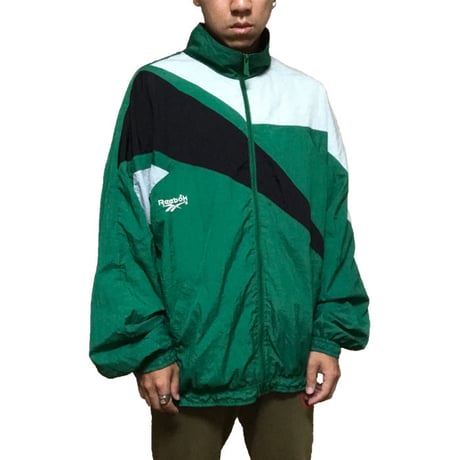 【USED】90'S REEBOK NYLON JACKET GREEN
