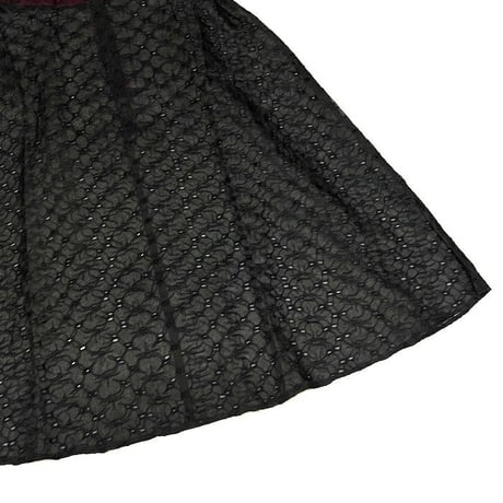 【USED】90'S-00'S LAUNUKY BLACK FLOWER LACE DRESS