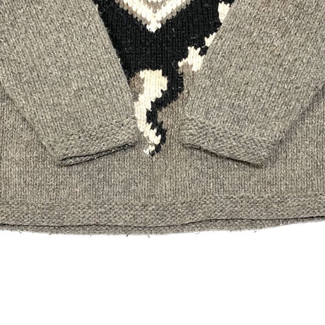 【USED】00'S ECUADOR MADE HAND KNIT WOOL SWEATER
