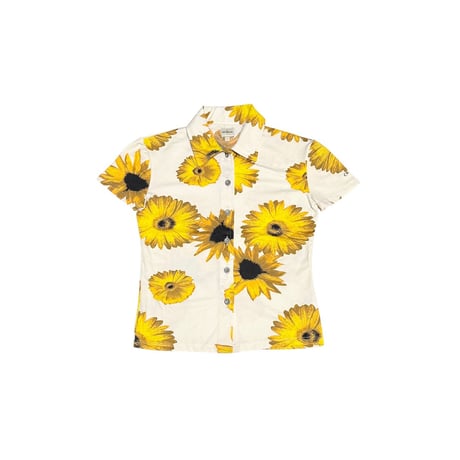 【USED】00's CK Calvin Klein Jeans Sunflower Button-Up Shirt Made in Italy