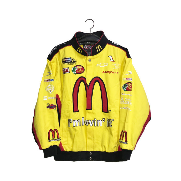 NASCAR McDonald's レーシングジャケット Men's 23XI Racing Black/Red Bubba Wallace McDonald's Full