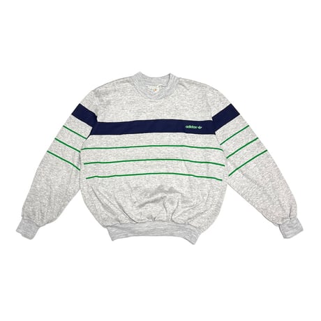 【USED】70's-80's adidas "Ventex Production" France Made Line Panel Sweatshirt