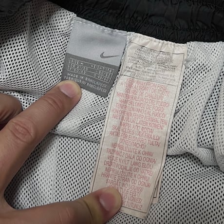 【USED】 00's EURO NIKE NYLON PANTS BLACK HIDDEN SWOOSH