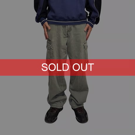 【USED】00's BILLABONG Cyberpunk Cargo Pants Faded Grey Khaki
