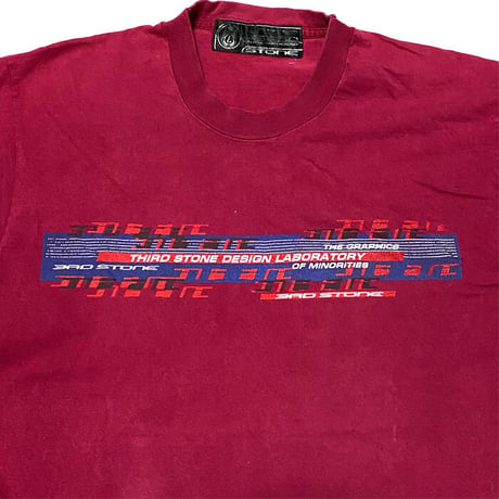 【USED】90'S THIRD STONE REFLECTOR GRAPHIC T-SHIRT WINE RED