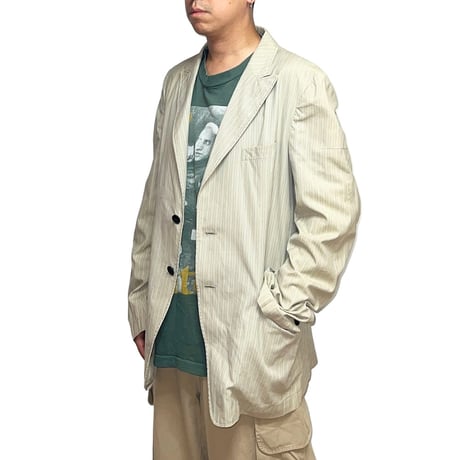 【USED】90's DRIES VAN NOTEN PEAKED LAPEL STRIPE JACKET