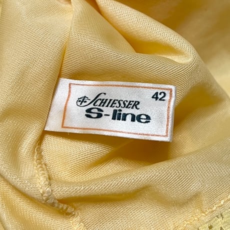 【USED】60's Schiesser S-line LINGERIE SLIP MINI DRESS YELLOW