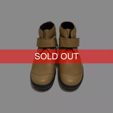 【DEAD STOCK】00's ARMANI JEANS Velcro Strap Boots Camel