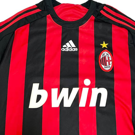 【USED】ADIDAS AC MILAN 2008-2009 HOME COLOR REPLIKA L/S UNIFORM
