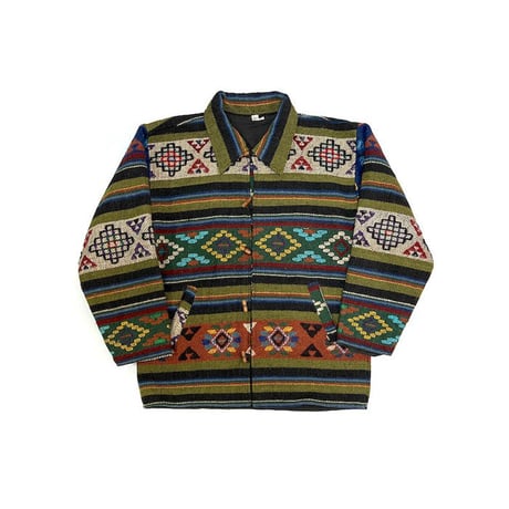 【USED】80'S-90'S NEPAL YAK WOOL MULTICOLOR BOHO JACKET