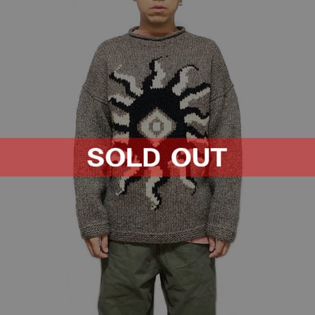 【USED】00'S ECUADOR MADE HAND KNIT WOOL SWEATER
