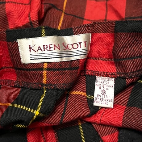 【USED】90'S KAREN SCOTT RED PLAID SHORTS
