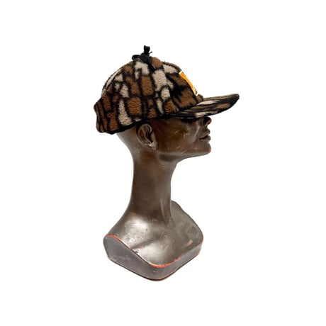 【USED】90's OLD STUSSY Camo Pattern Fleece Ear Flap Cap Made in USA