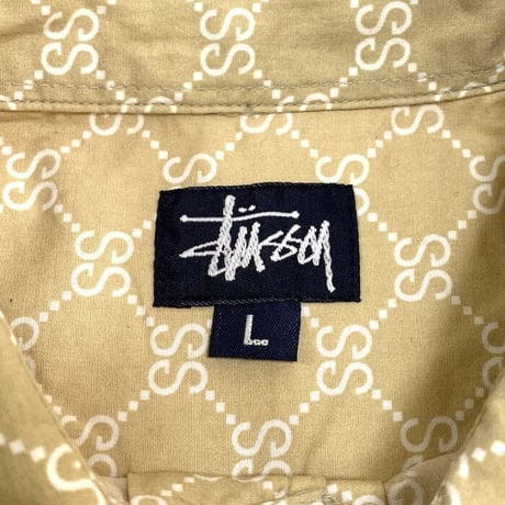 【USED】90'S STUSSY SS MONOGRAM S/S SHIRT