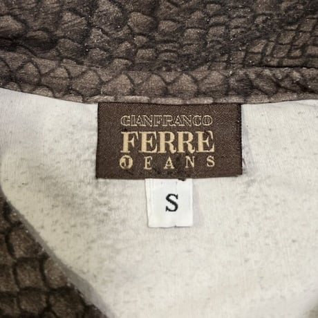 【USED】00'S GIANFRANCO FERRE JEANS  CROCODILE LEATHER ALL OVER PRINT L/S T-SHIRT