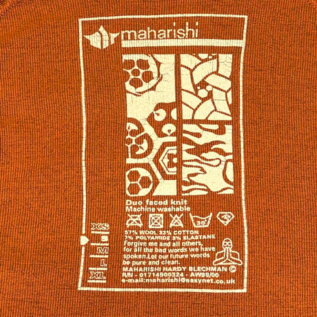 【USED】Maharishi 1999-2000AW WOOL × COTTON KNIT NINJA TOP