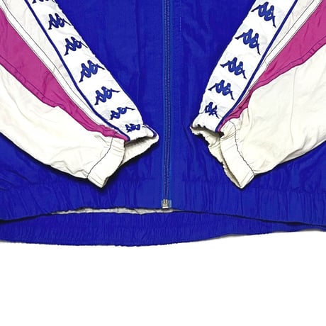 【USED】80's KAPPA NYLON TRACK JACKET WHITE×BLUE×PINK