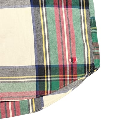 【USED】90's OLD GAP Madras Plaid Button-Down Shirt