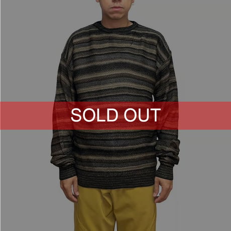 【USED】00'S Marc Edwards BORDER ACRYLIC KNIT SWEATER