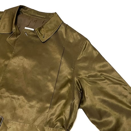 【USED】90's LANVIN Studio SATIN BROWN KHAKI COAT