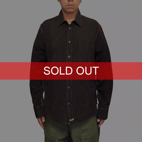 【USED】90's-00's C.P.Company Garment-Dyed Contrast Stitch Shirt