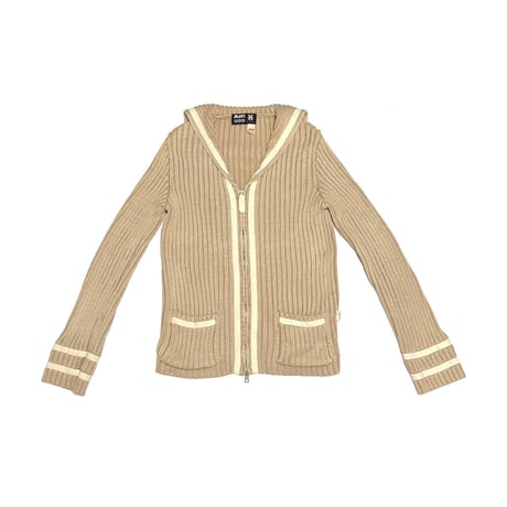 【USED】90's-00's JPG JEAN’S BY GAULTIER Sailor-Collar Double-Zip Rib Knit Jacket