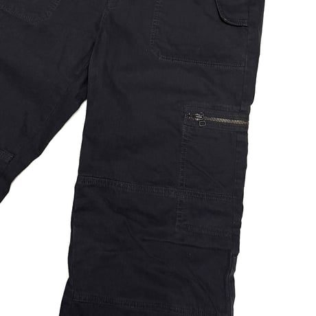 【USED】00's R.NEWBOLD Black Herringbone Utility Trousers