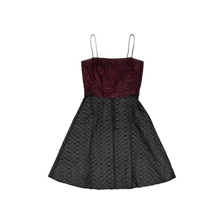 【USED】90'S-00'S LAUNUKY BLACK FLOWER LACE DRESS