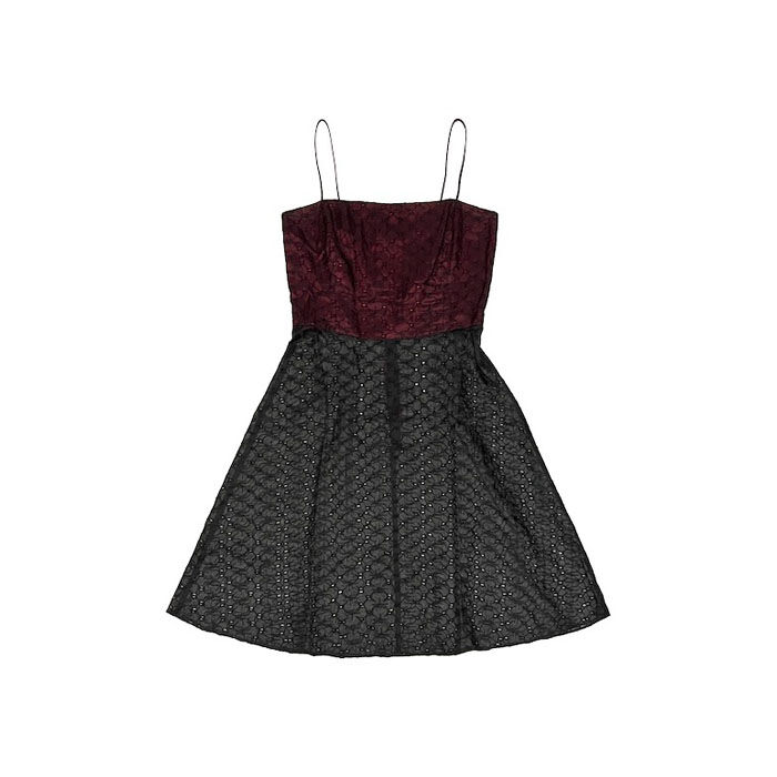 USED】90'S-00'S LAUNUKY BLACK FLOWER LACE DRESS