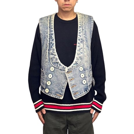 【USED】80's German Logger Sherpa-Lined Denim Vest