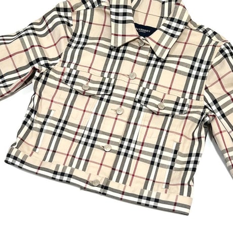 【USED】00'S BURBERRY LONDON NOVA CHECK SHORT TRACKER JACKET