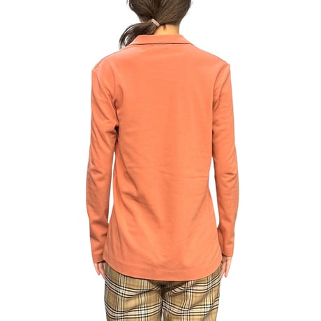 【USED】JIL SANDER+ Open Collar Long Sleeve Top Terracotta Orange