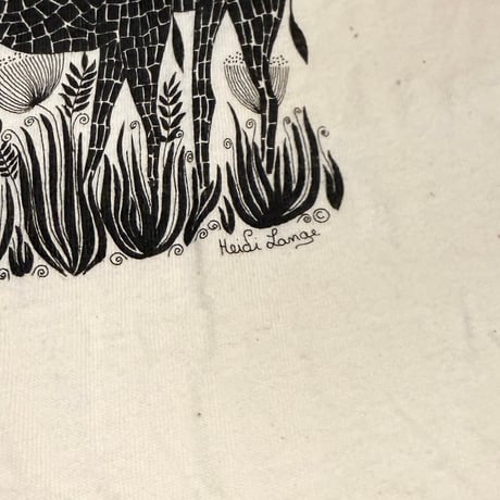 【USED】90's Heidi Lange AFRICAN ART T-SHIRT