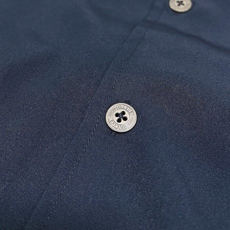 【DEAD STOCK】00'S OAKLEY OPEN COLLAR SHIRT NAVY BLUE