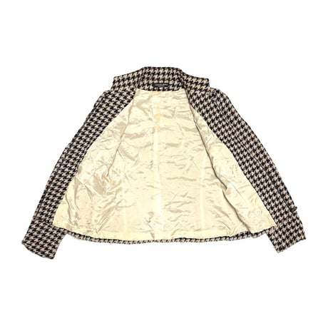 【USED】90's Houndstooth Stand-Collar Wool Jacket