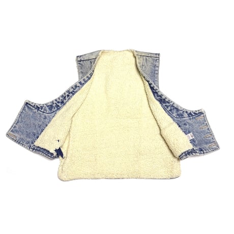 【USED】80's German Logger Sherpa-Lined Denim Vest