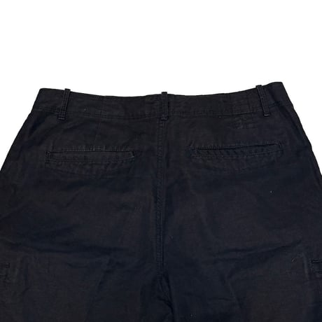 【USED】00's Calvin Klein COTTON LINEN 6-POCKET SHORTS BLACK