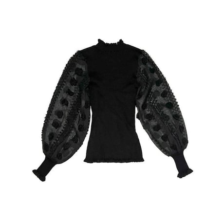 【USED】00'S ALMOST FAMOUS SEE-THROUGH BALLOON SLEEVE L/S KNIT TOP