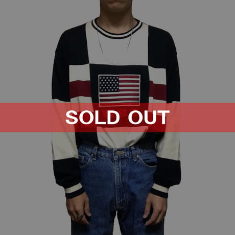 【USED】90'S USA COTTON KNIT SWEATER