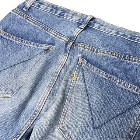 【USED】00's VOLCOM Wide Denim Pants V-Stitch Back Pocket