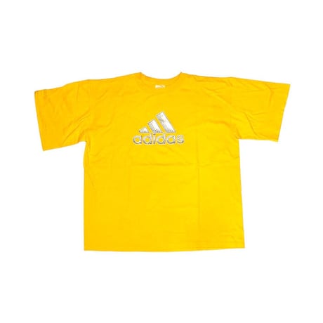 【USED】00'S adidas SILVER LOGO PRINT T-SHIRT YELLOW